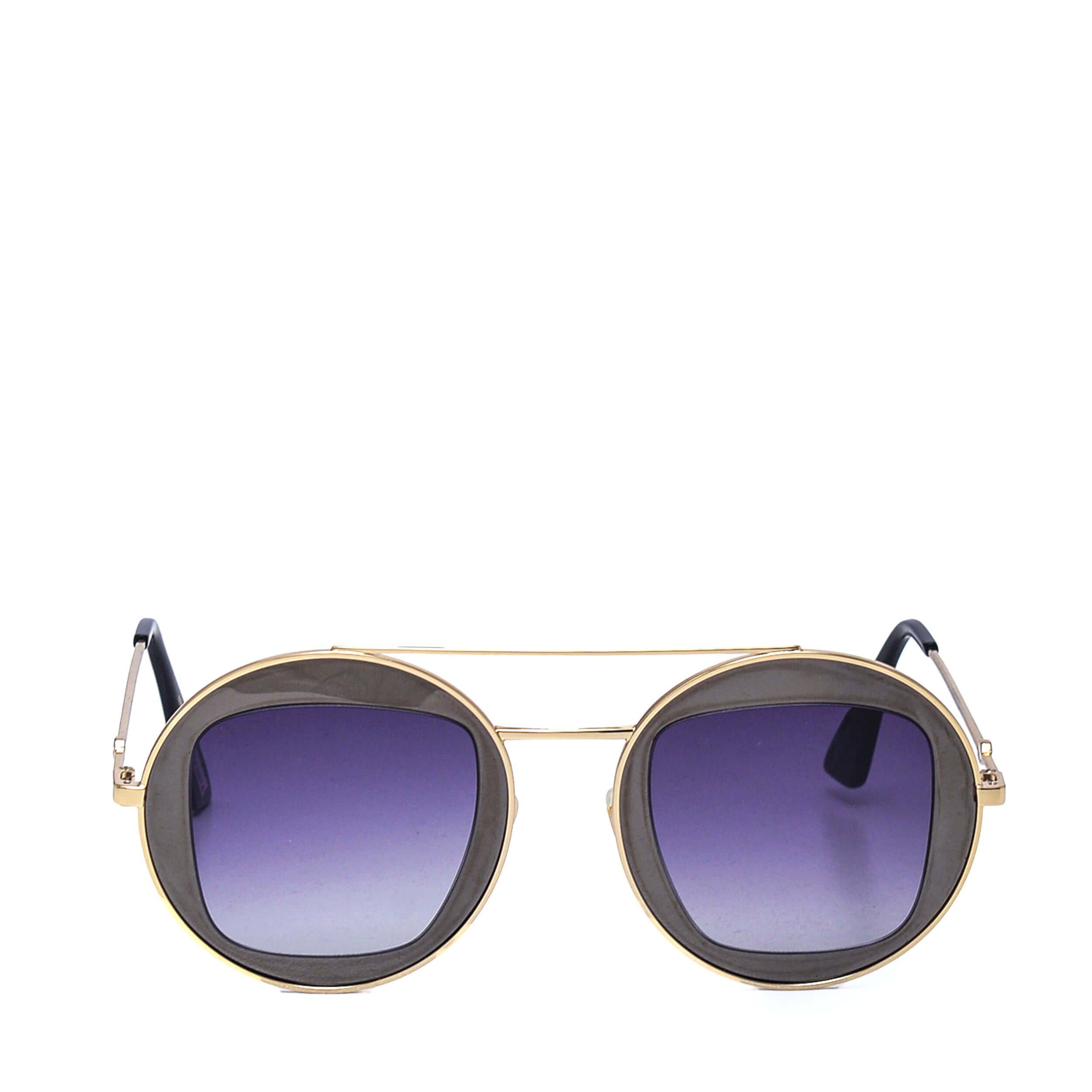 Gucci - Light Gold Tone&Anthracite Bee Detail Sunglasses / GG0105S